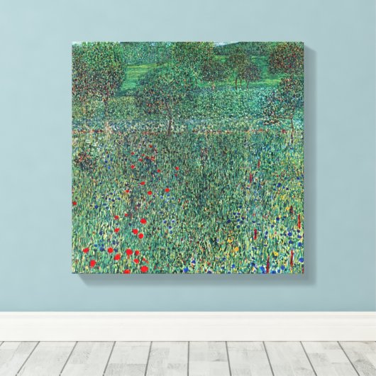 Bloedveld in Litzlberg Klimt,  landschap Canvas Afdruk (Insitu (Houten vloer))