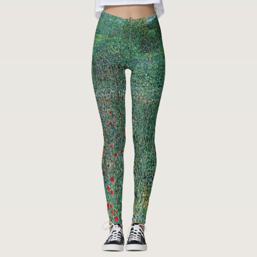 Bloedveld in Litzlberg Klimt, landschap Leggings (Voorkant)