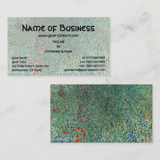 Bloedveld in Litzlberg Klimt, landschap Visitekaartje (Voorkant / Achterkant)