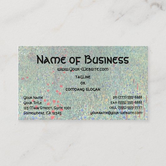 Bloedveld in Litzlberg Klimt,  landschap Visitekaartje (Voorkant)