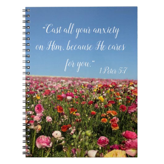 Bloedveld Journal 1 Peter 5:7 Notitieboek (Voorkant)