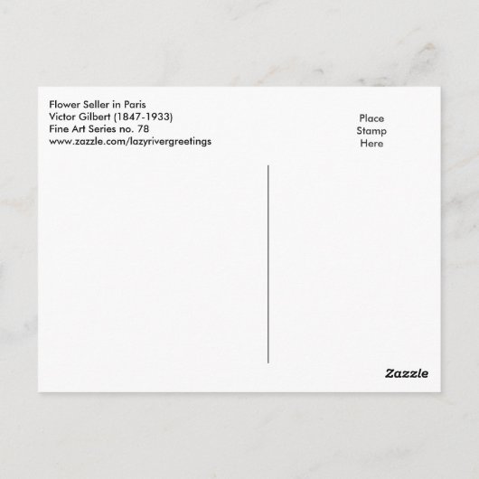 Bloedverkoper in Parijs door Victor Gilbert Briefkaart (Achterkant)