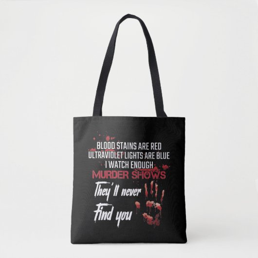 Bloedvlekken Murderer Poem Thriller Movie Lover Tote Bag (Voorkant)