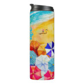 Bloedvlekken op de zand thermosbeker (Geroteerd rechts)