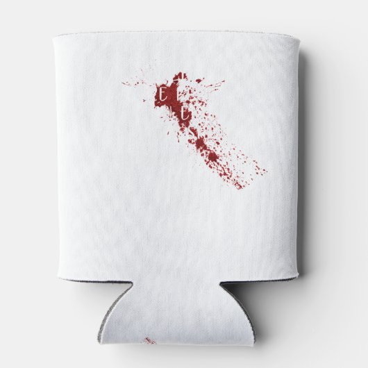 bloedvlekken rood, ultraviolet licht blauw blikjeskoeler (Achterkant)