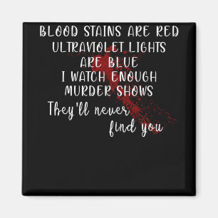 bloedvlekken rood, ultraviolet licht blauw magneet