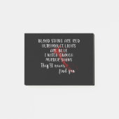 bloedvlekken rood, ultraviolet licht blauw post-it® notes (Voorkant)