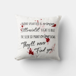 Bloedvlekken zijn Crimson Red | Dark Murder Myster Kussen
