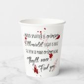 Bloedvlekken zijn Crimson Red | Dark Murder Myster Papieren Bekers (Achterkant)