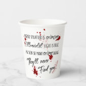 Bloedvlekken zijn Crimson Red | Dark Murder Myster Papieren Bekers (Voorkant)