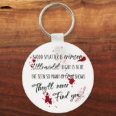 Bloedvlekken zijn Crimson Red | Dark Murder Myster Sleutelhanger (Voorkant)