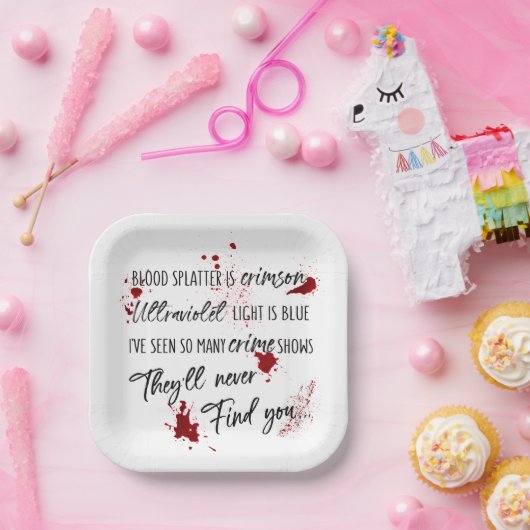 Bloedvlekken zijn karmozijnrood | Donkere moordmys Papieren Bordje (Feest)