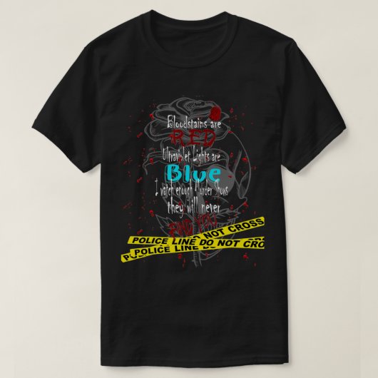 Bloedvlekken zijn rode ultravioletlichten blauw t-shirt (Design voorkant)