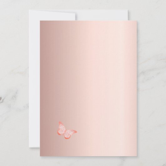 Bloedvlinder pampas roos goud kaart (Achterkant)