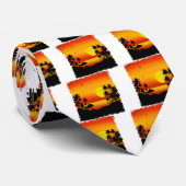 Bloedzonsondergang Stropdas (Opgerold)