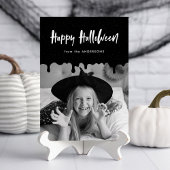 Bloedzwarte Halloween-fotokaart