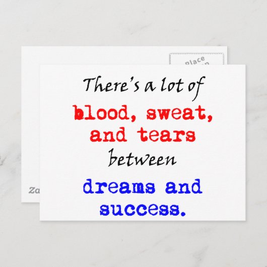 Bloedzweet en tranen briefkaart (Voorkant / Achterkant)