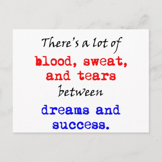 Bloedzweet en tranen briefkaart (Voorkant)