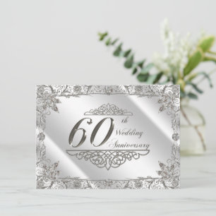 Bloei 60ste Diamanten Huwelijksjubileum Uitnodigin Kaart