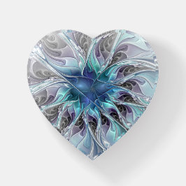 Bloei Abstract Moderne Fractale Blauwe Bloem Hart