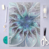 Bloei Abstract Moderne Fractale Bloem Met Blauwe Tissuepapier (Craft)