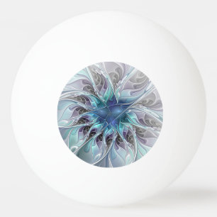 Bloei Abstracte Moderne Fractale Bloem in Blauw Pingpongbal
