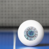 Bloei Abstracte Moderne Fractale Bloem in Blauw Pingpongbal (Net)
