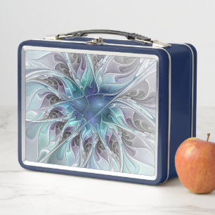 Bloei Abstracte Moderne Fractale Bloem Met Blauwe