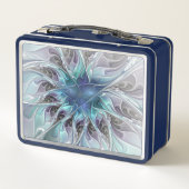 Bloei Abstracte Moderne Fractale Bloem Met Blauwe (Achterkant)
