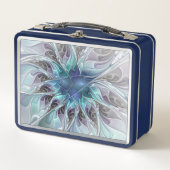 Bloei Abstracte Moderne Fractale Bloem Met Blauwe (Voorkant)