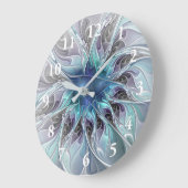 Bloei Abstracte Moderne Fractale Bloem Met Blauwe Grote Klok (Hoek)
