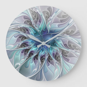 Bloei Abstracte Moderne Fractale Bloem Met Blauwe Grote Klok