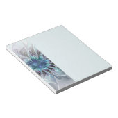 Bloei Abstracte Moderne Fractale Bloem Met Blauwe Notitieblok (Schuin)