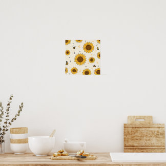Bloei als een zonnebloem poster