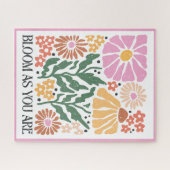 Bloei als je bent Boho Floral Inspirerend Quote Legpuzzel (Horizontaal)