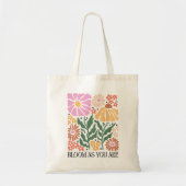 Bloei als je bent Boho Floral Inspirerend Quote Tote Bag (Voorkant)