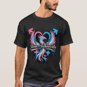 "Bloei Authentiek" Trans Proud Phoenix Hart T-shirt (Voorkant)