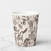 Bloei betegelde siertextuur met bloemen. papieren bekers (Rechts)