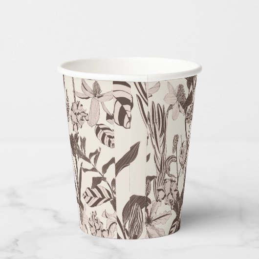 Bloei betegelde siertextuur met bloemen. papieren bekers (Rechts)