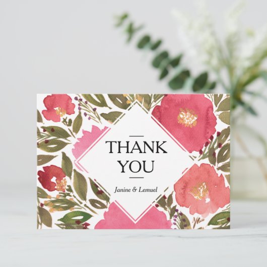 Bloei Bloemen Bedankt Kaart (Staand voorkant)