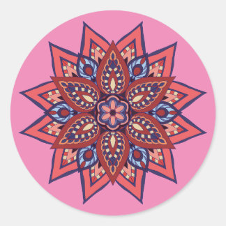 Bloei Boho Mandala Ronde Sticker