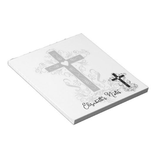 Bloei cross gepersonaliseerd notitieblok (Schuin)