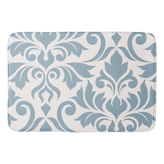 Bloei Damask Art I Blue op Cream Badmat (Voorkant)