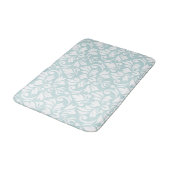 Bloei Damask LG Pattern Wit op Duck Egg Blue Badmat (Gekanteld)
