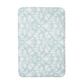 Bloei Damask LG Pattern Wit op Duck Egg Blue Badmat (Voorkant Verticaal)