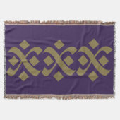 Bloei Elegant Paarse en donkerbeige Deken (Voorkant)