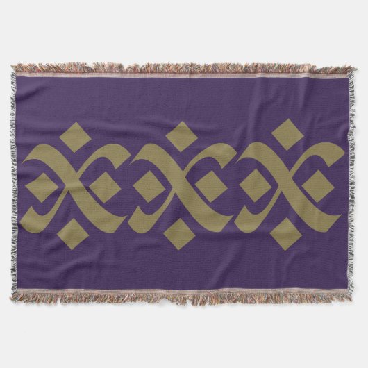 Bloei Elegant Paarse en donkerbeige Deken (Voorkant)