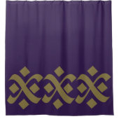 Bloei Elegant Paarse en donkerbeige Douchegordijn (Voorkant)