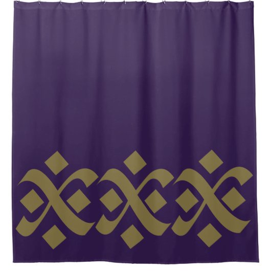 Bloei Elegant Paarse en donkerbeige Douchegordijn (Voorkant)