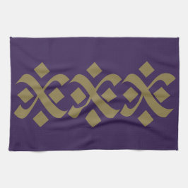 Bloei Elegant Paarse en donkerbeige Theedoek